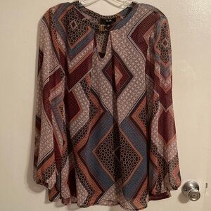 AGB Women’s Blouse (tank top with sheer long sleeve overlay) Size Large